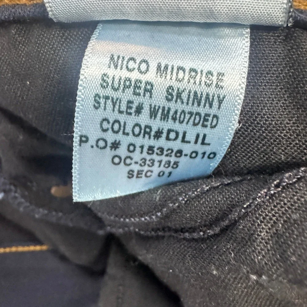 Hudson Nico Midrise Super Skinny Jeans Dark Indigo WM407DED Size 27 Womens - Picture 10 of 13
